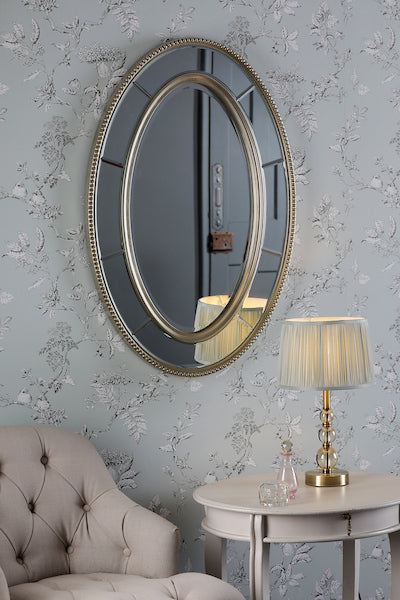 Laura Ashley Nolton Oval Mirror Distressed Glass 90 x 60cm