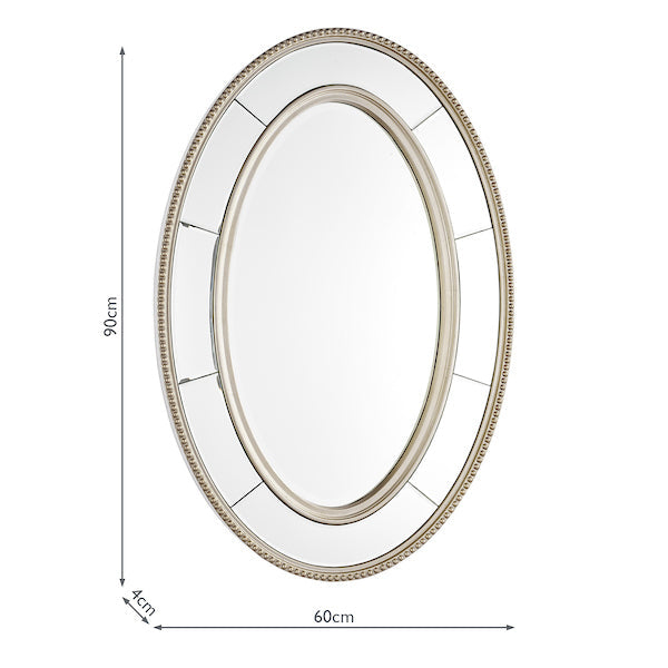 Laura Ashley Nolton Oval Mirror Distressed Glass 90 x 60cm –  from Amos Lighting + Home