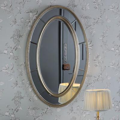 Laura Ashley Nolton Oval Mirror Distressed Glass 90 x 60cm –  from Amos Lighting + Home