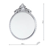 Laura Ashley Overton Ornate Round Mirror Silver Frame 73 x 58cm –  from Amos Lighting + Home