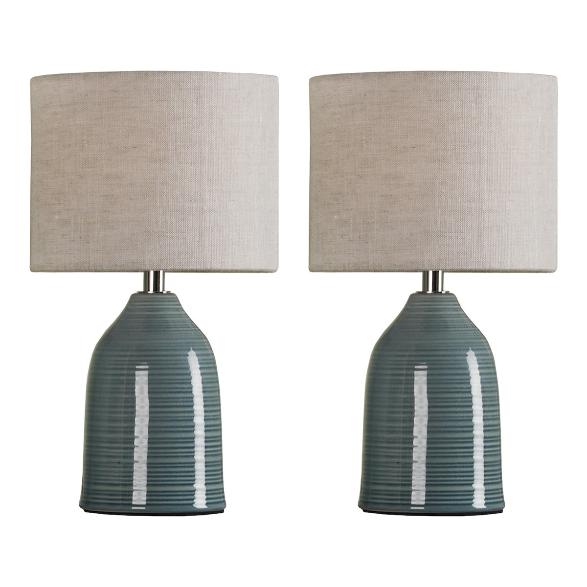 Laura Ashley Penny Pair of Table Lamps Blue Crackle Glaze –  from Amos Lighting + Home