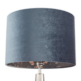 Laura Ashley Portia Drum Shade Blue Velvet 30.5cm/12 inch –  from Amos Lighting + Home