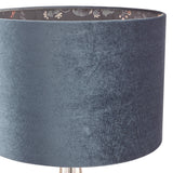 Laura Ashley Portia Drum Shade Blue Velvet 30.5cm/12 inch –  from Amos Lighting + Home