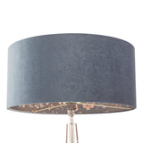 Laura Ashley Portia Drum Shade Blue Velvet 45cm/18 inch –  from Amos Lighting + Home