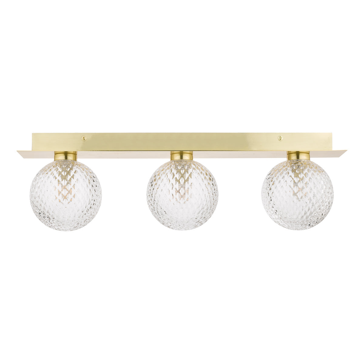 Laura Ashley Prague 3lt Bathroom Wall/Ceiling Light Satin Brass Glass IP44 –  from Amos Lighting + Home