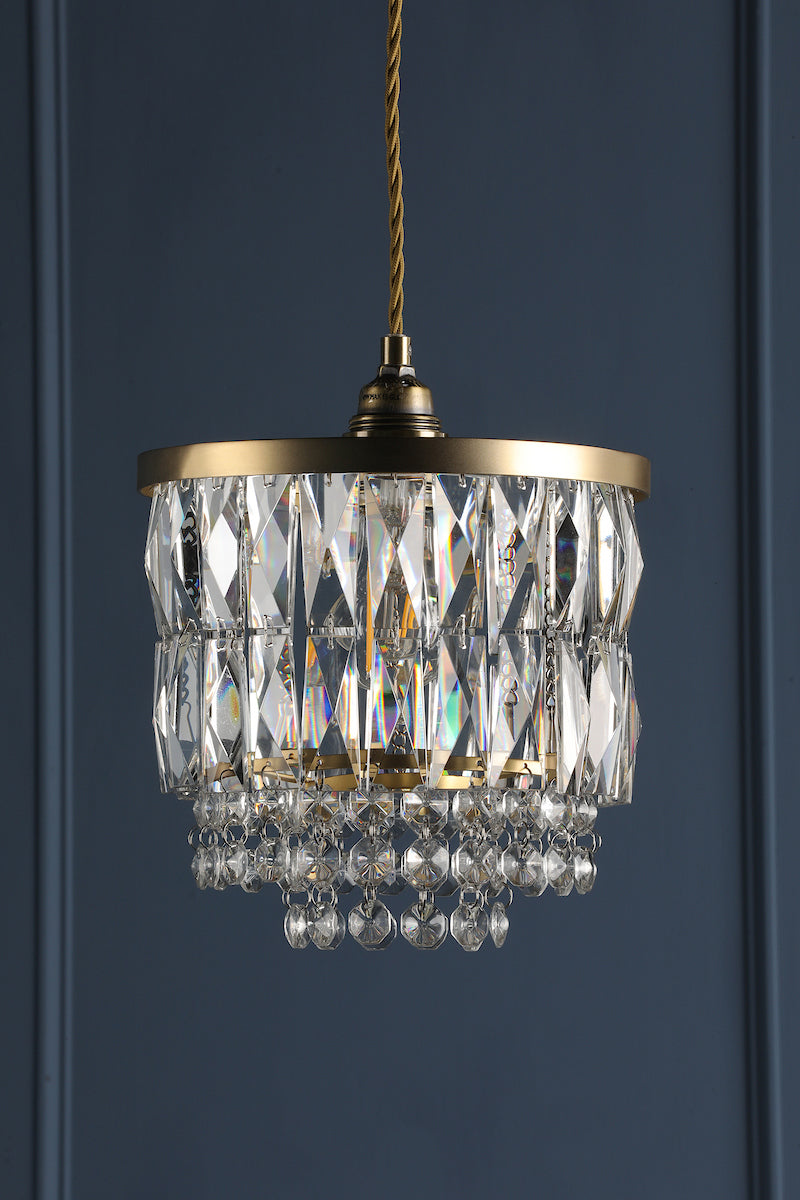 Laura Ashley Rhosill Easy Fit Shade Crystal and Antique Brass –  from Amos Lighting + Home