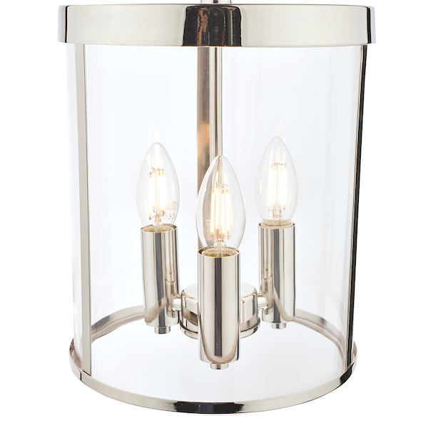 Laura Ashley Selbourne 3 Light Polished Nickel Lantern Ceiling Light –  from Amos Lighting + Home