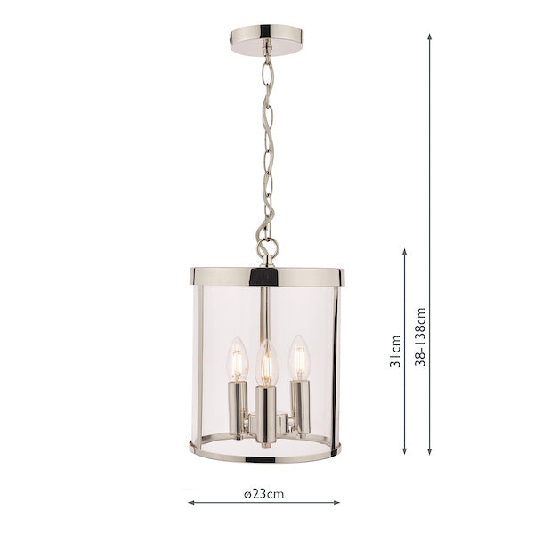 Laura Ashley Selbourne 3 Light Polished Nickel Lantern Ceiling Light –  from Amos Lighting + Home