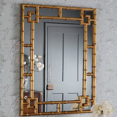 Laura Ashley Shawford Bamboo Effect Rectangle Mirror –  from Amos Lighting + Home