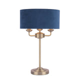 Laura Ashley Sorrento Table Lamp Antique Brass & Blue Velvet –  from Amos Lighting + Home