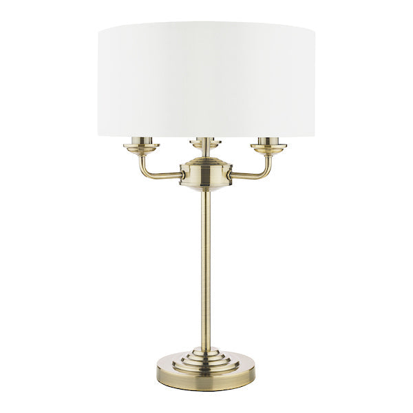 Laura Ashley Sorrento Table Lamp Antique Brass with Ivory Shade –  from Amos Lighting + Home