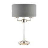 Laura Ashley Sorrento Table Lamp Polished Nickel with Charcoal Shade –  from Amos Lighting + Home