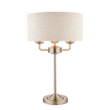 Laura Ashley Sorrento Table Lamp Satin Nickel with Natural Shade –  from Amos Lighting + Home