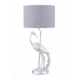 Laura Ashley Tregaron Table Lamp Silver Heron with Grey Shade –  from Amos Lighting + Home