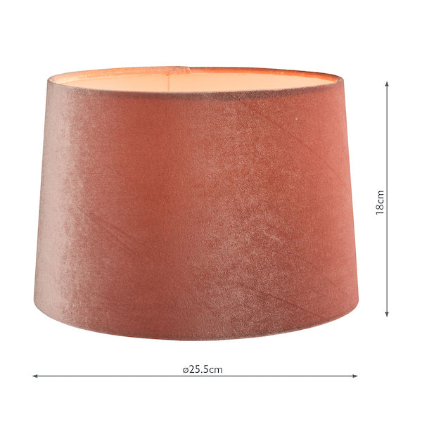 Laura Ashley Velvet Empire Drum Shade Blush Pink 25cm/10 inch –  from Amos Lighting + Home