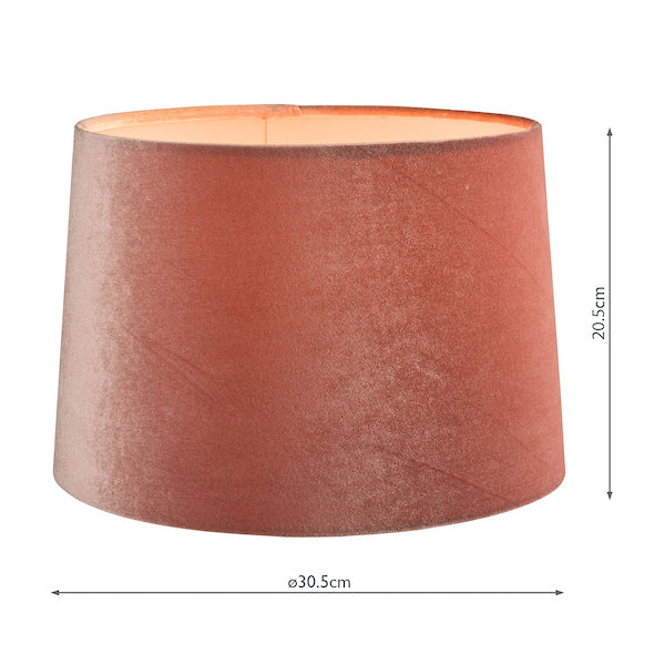 Laura Ashley Velvet Empire Drum Shade Blush Pink 30cm/12 inch –  from Amos Lighting + Home