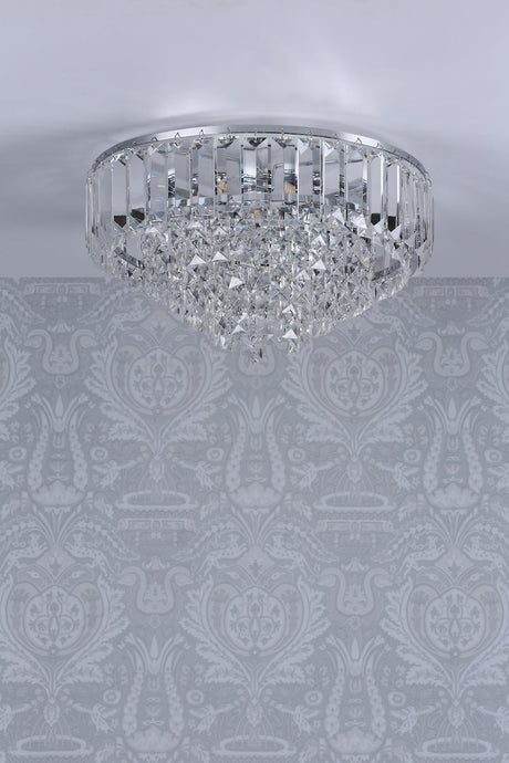 Laura Ashley Vienna 3 Light Flush Crystal and Polished Chrome –  from Amos Lighting + Home