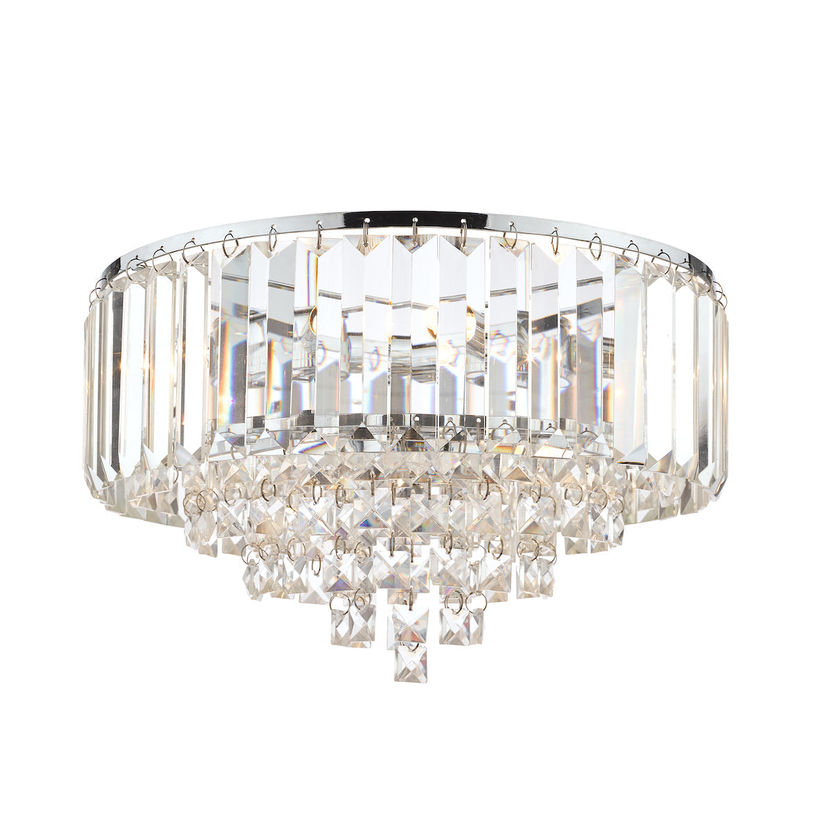 Laura Ashley Vienna 3 Light Flush Crystal and Polished Chrome –  from Amos Lighting + Home