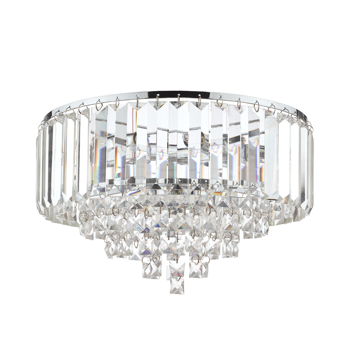 Laura Ashley Vienna 3 Light Flush Crystal and Polished Chrome –  from Amos Lighting + Home