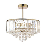 Laura Ashley Vienna 3 Light Semi Flush Crystal and Antique Brass –  from Amos Lighting + Home