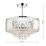 Laura Ashley Vienna 3 Light Semi Flush Crystal and Polished Chrome –  from Amos Lighting + Home