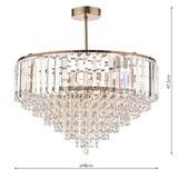 Laura Ashley Vienna 5 Light Semi Flush Crystal and Antique Brass –  from Amos Lighting + Home