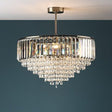 Laura Ashley Vienna 5 Light Semi Flush Crystal and Antique Brass –  from Amos Lighting + Home