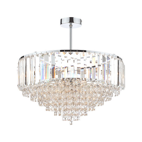 Laura Ashley Vienna 5 Light Semi Flush Crystal and Polished Chrome –  from Amos Lighting + Home