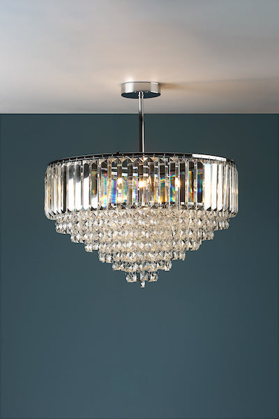 Laura Ashley Vienna 5 Light Semi Flush Crystal and Polished Chrome –  from Amos Lighting + Home