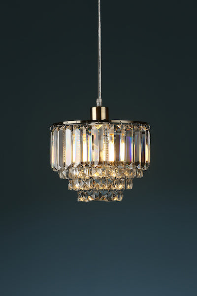 Laura Ashley Vienna Easy Fit Pendant Crystal and Antique Brass –  from Amos Lighting + Home