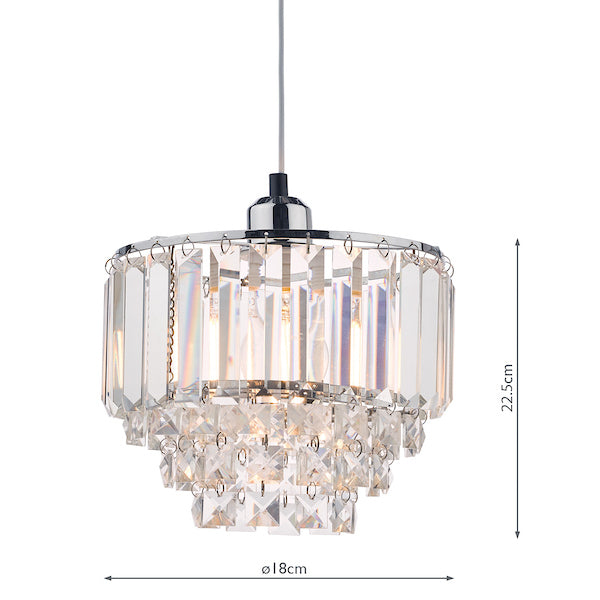 Laura Ashley Vienna Easy Fit Pendant Crystal and Polished Chrome –  from Amos Lighting + Home