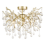 Laura Ashley Willow 3 Light Semi Flush Satin Champagne with Crystal Raindrops –  from Amos Lighting + Home