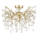 Laura Ashley Willow 3 Light Semi Flush Satin Champagne with Crystal Raindrops –  from Amos Lighting + Home