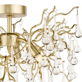 Laura Ashley Willow 3 Light Semi Flush Satin Champagne with Crystal Raindrops –  from Amos Lighting + Home