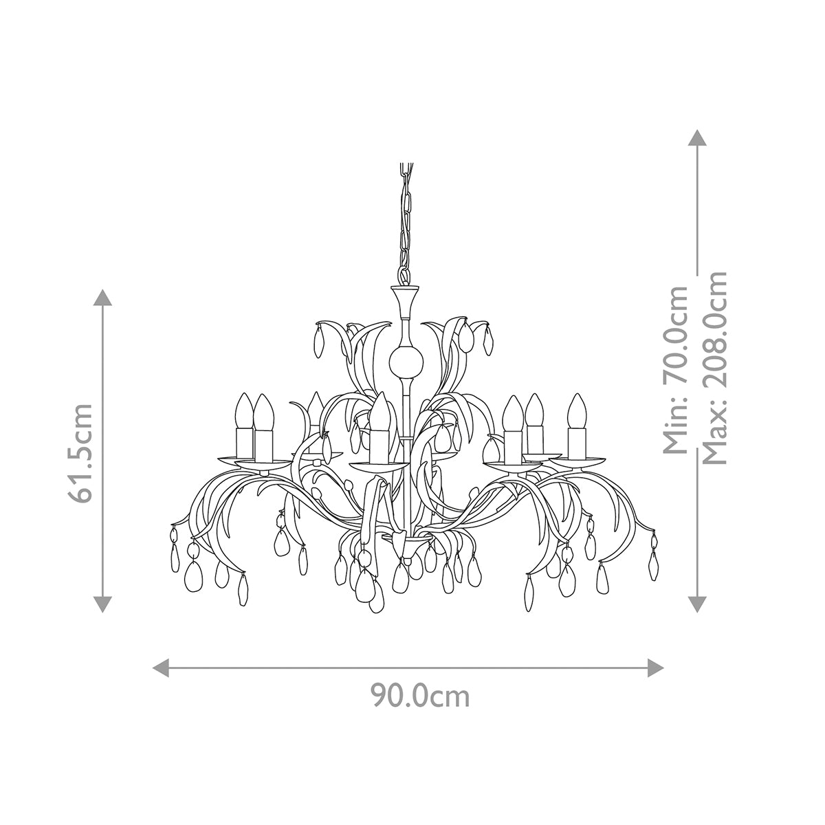 Elstead Lily 8 Light Chandelier