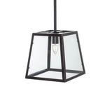 Soho Lighting Small Ludlow Geo Trapeze Metal and Glass Lantern Pendant Light