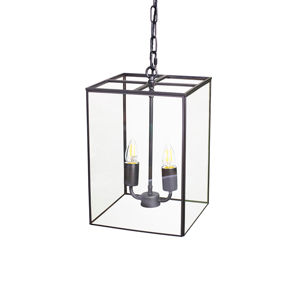 Soho Lighting London Lantern Pendant Crossbar Small Matt Black
