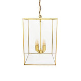 Soho Lighting London Lantern Pendant Light Crossbar Medium Brass