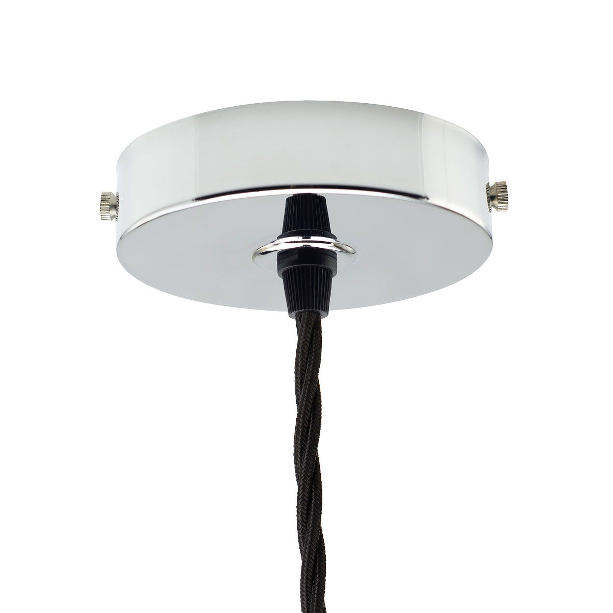 Soho Lighting Potter Clear Glass Pendant Light with Nickel Bulb Holder and Black Twisted Cable