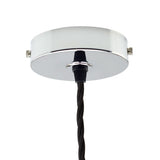 Soho Lighting Potter Clear Glass Pendant Light with Nickel Bulb Holder and Black Twisted Cable