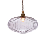 Soho Lighting Henley Ellipse Smoked Glass Pendant Light Old English Bronze Lampholder and Brown Twisted Cable
