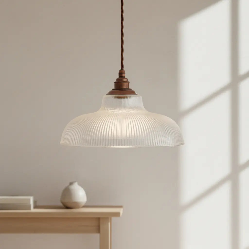 Soho Lighting Austen Frosted Glass Pendant Light with Old English Bronze Bulb Holder and Brown Twisted Cable