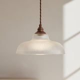 Soho Lighting Austen Frosted Glass Pendant Light with Old English Bronze Bulb Holder and Brown Twisted Cable
