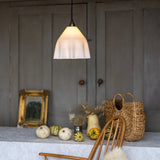Soho Lighting Drape Pendant Soft White Light with Old English Bronze Bulb Holder & Brown Cable