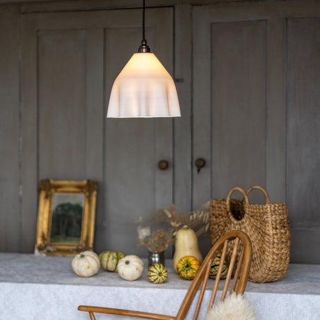 Soho Lighting Drape Pendant Soft White Light with Old English Bronze Bulb Holder & Brown Cable