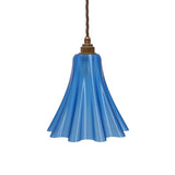 Soho Lighting Bluebell Pendant Light in Nautical Blue with Old English Bulb Holder with Brown Twisted Cable