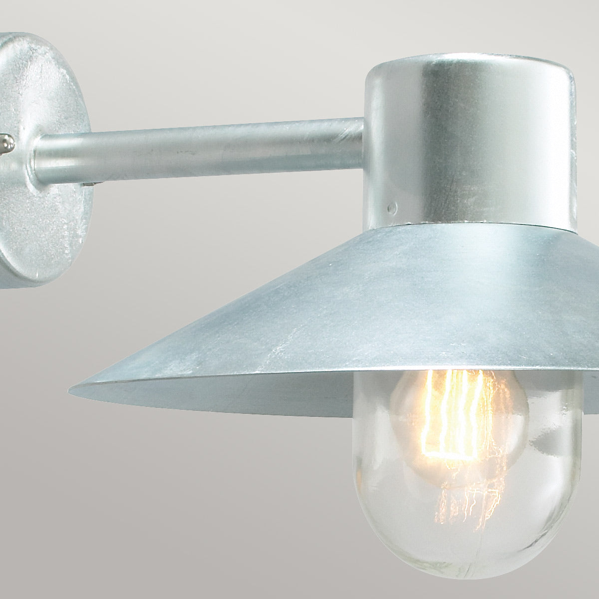 Norlys Lund 1 Light Wall Lantern - Galvanised