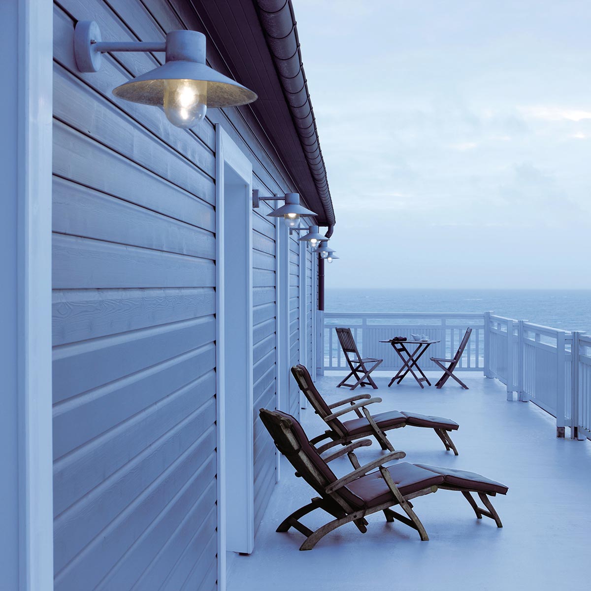 Norlys Lund 1 Light Wall Lantern - Galvanised