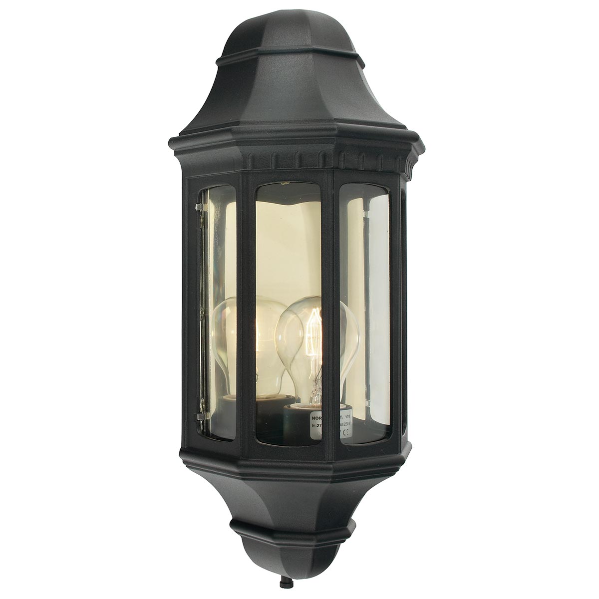 Norlys Malaga 1 Light Wall Lantern - Black