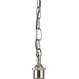 Soho Lighting Harington Clear Dome Glass Pendant Light with Nickel Lampholder and Chain with Grey Twisted Cable